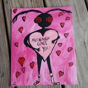 Mothman Loves You Painting
